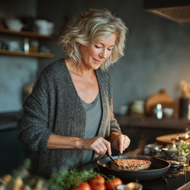 Nutriționistă planificând mese pentru seniori