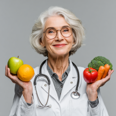 Senior bucurându-se de procesul de înregistrare MealKnow